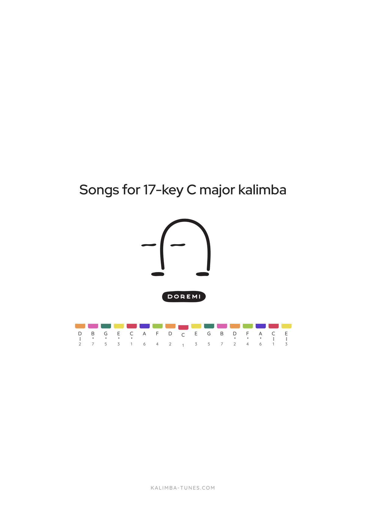 Songs for 17-key C-major kalimba — Cover of the MyDoremi kalimba songbook